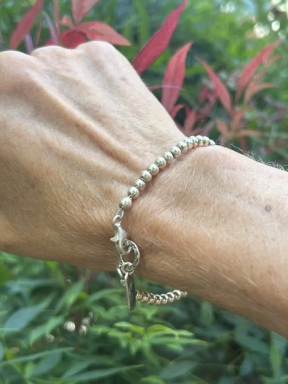 925 STERLING SILVER 4MM Beaded BRACEELET